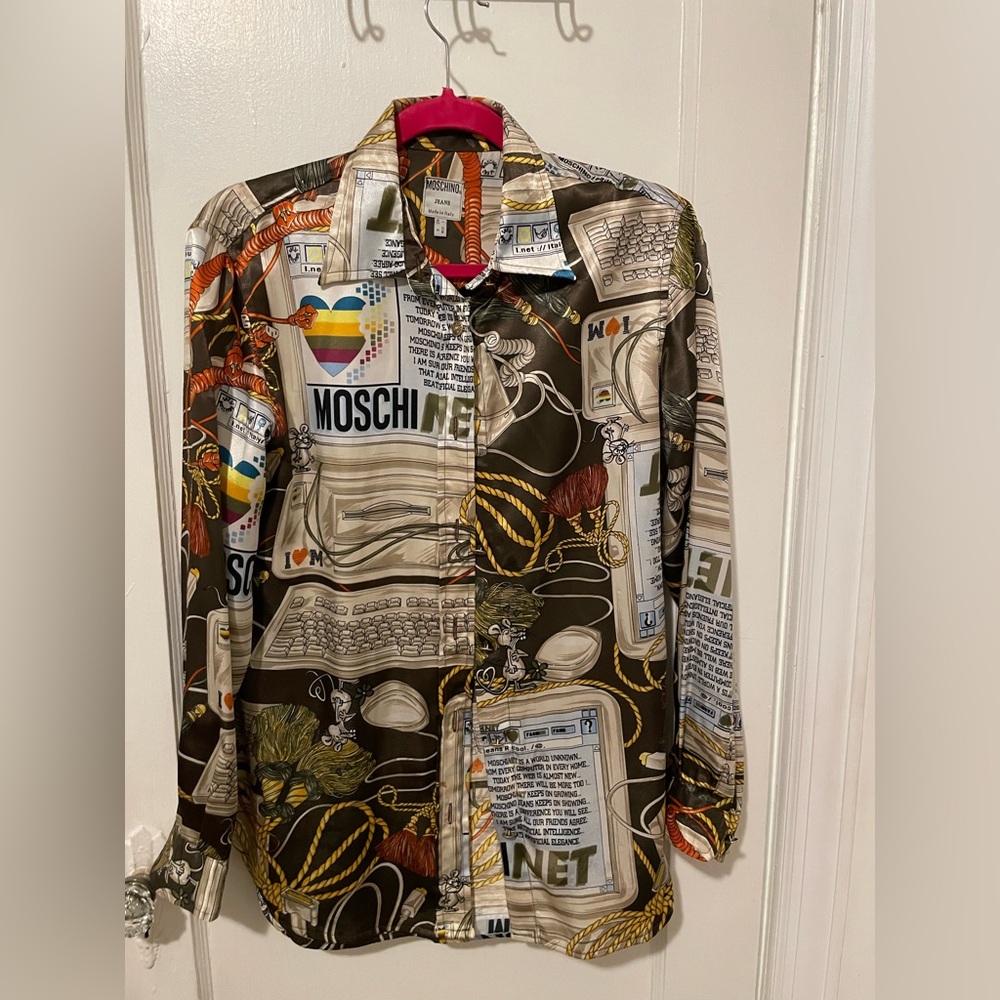 Long sleeve Moschino printed blouse ,